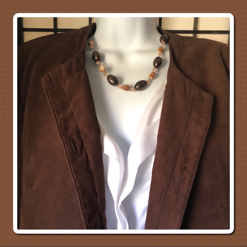 Beautiful Brown Faux Suede Dressy Jacket